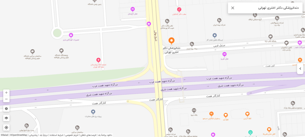 نقشه مطب دکتر اختری طهرانی